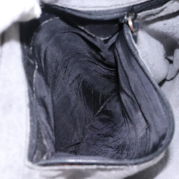 GUCCI Hand Bag Suede 2way Black Silver Auth ti2978