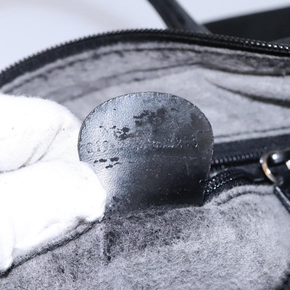 GUCCI Hand Bag Suede 2way Black Silver Auth ti2978