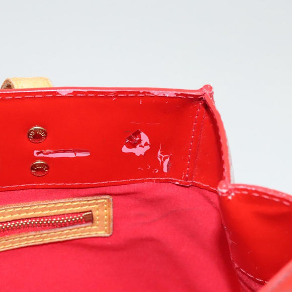 LOUIS VUITTON Monogram Vernis Reade PM Hand Bag Red Rouge M91088 LV Auth ti2980