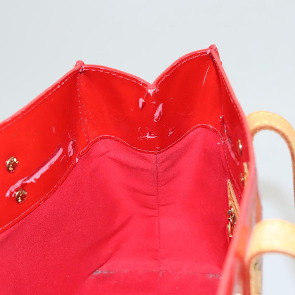 LOUIS VUITTON Monogram Vernis Reade PM Hand Bag Red Rouge M91088 LV Auth ti2980