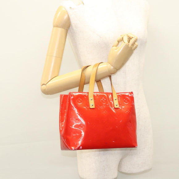 LOUIS VUITTON Monogram Vernis Reade PM Hand Bag Red Rouge M91088 LV Auth ti2980