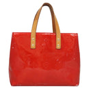 LOUIS VUITTON Monogram Vernis Reade PM Hand Bag Red Rouge M91088 LV Auth ti2980-2