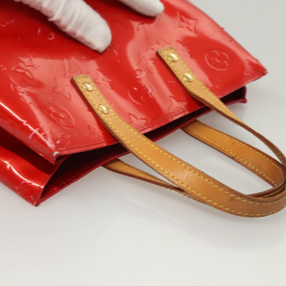LOUIS VUITTON Monogram Vernis Reade PM Hand Bag Red Rouge M91088 LV Auth ti2980
