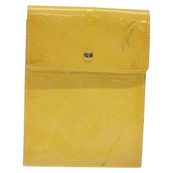 LOUIS VUITTON Monogram Vernis Kenmare Pouch Yellow M91060 LV Auth ti2982