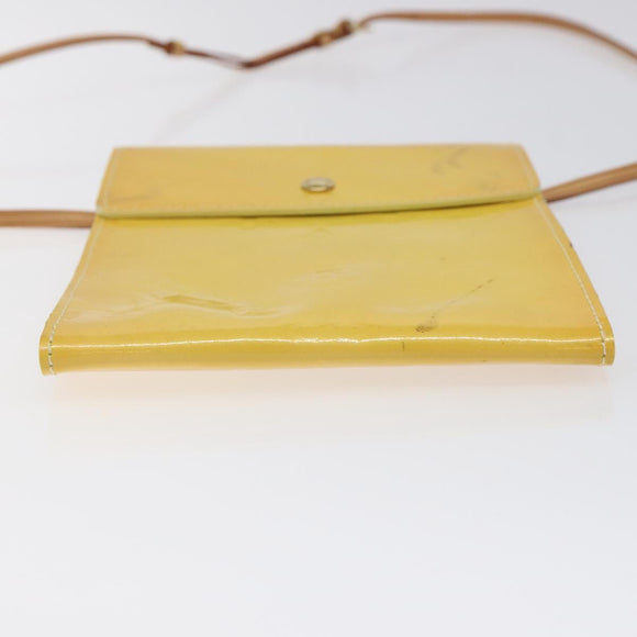 LOUIS VUITTON Monogram Vernis Kenmare Pouch Yellow M91060 LV Auth ti2982