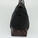 PRADA Hand Bag Nylon Black Gold Auth ti2990-4