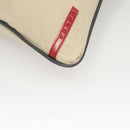 PRADA Sports Tote Bag Nylon Beige Silver Auth ti2991-8