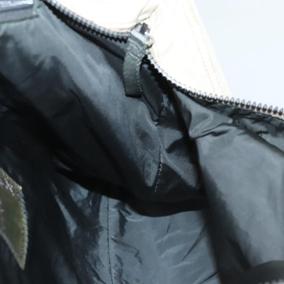 PRADA Sports Tote Bag Nylon Beige Silver Auth ti2991