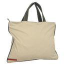 PRADA Sports Tote Bag Nylon Beige Silver Auth ti2991-1