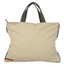 PRADA Sports Tragetasche Nylon Beige Silber Auth ti2991-13