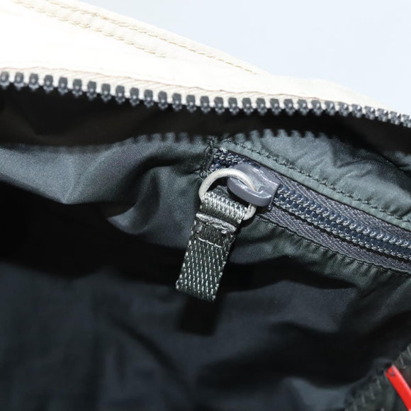 PRADA Sports Tote Bag Nylon Beige Silver Auth ti2991