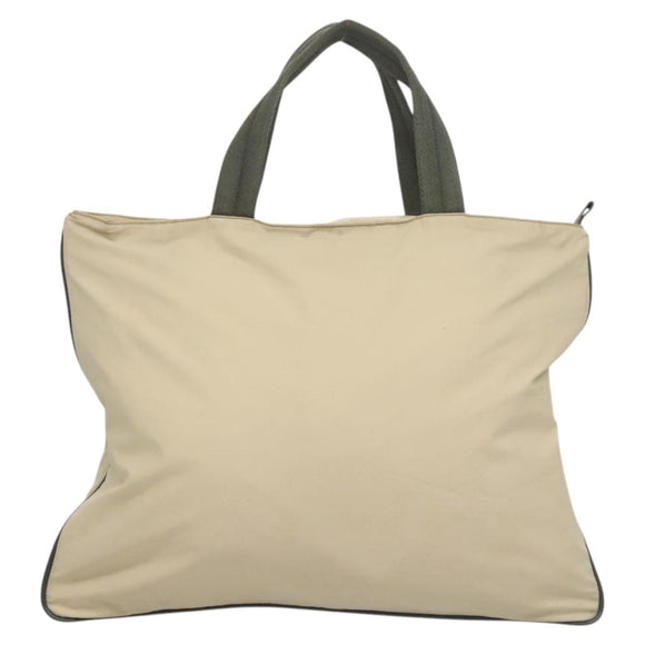 PRADA Sports Tragetasche Nylon Beige Silber Auth ti2991