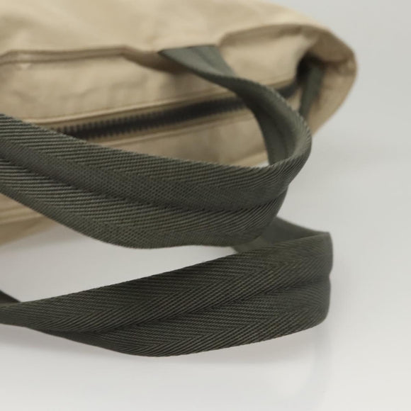 PRADA Sports Tote Bag Nylon Beige Silver Auth ti2991