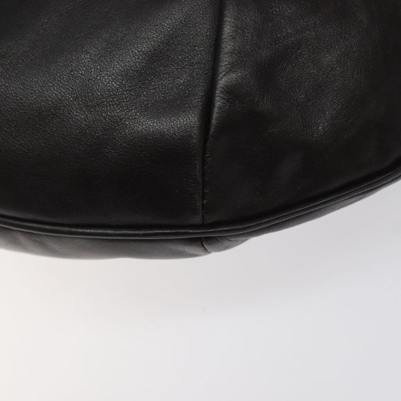 BALLY Shoulder Bag Leather Dark Brown Auth ti2993