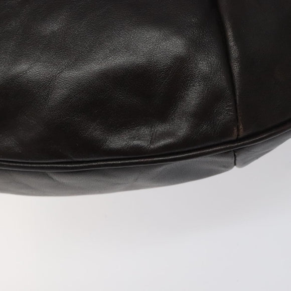 BALLY Shoulder Bag Leather Dark Brown Auth ti2993