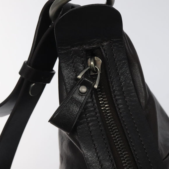 BALLY Shoulder Bag Leather Dark Brown Auth ti2993