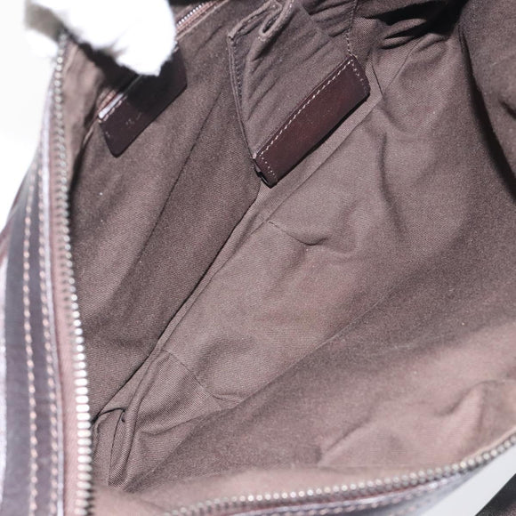 BALLY Shoulder Bag Leather Dark Brown Auth ti2993