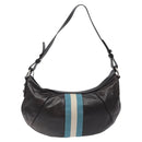 BALLY Shoulder Bag Leather Dark Brown Auth ti2993-13