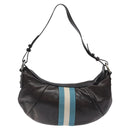 BALLY Shoulder Bag Leather Dark Brown Auth ti2993-2