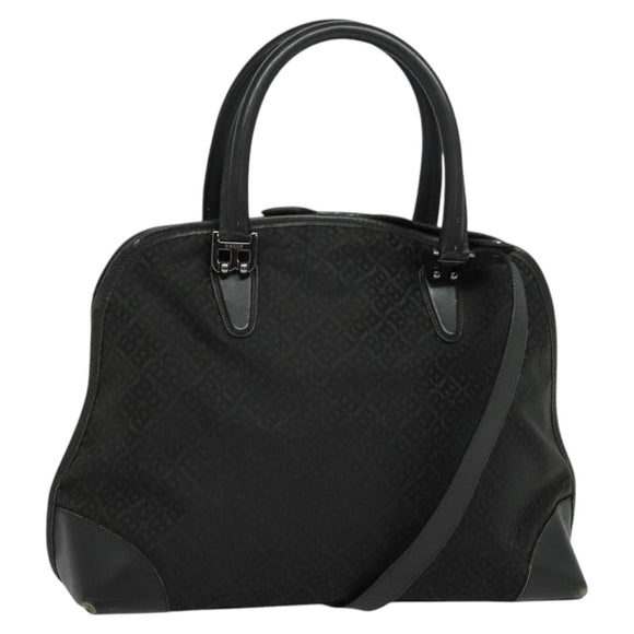 BALLY Hand Bag Nylon 2way Black Silver Auth ti2995