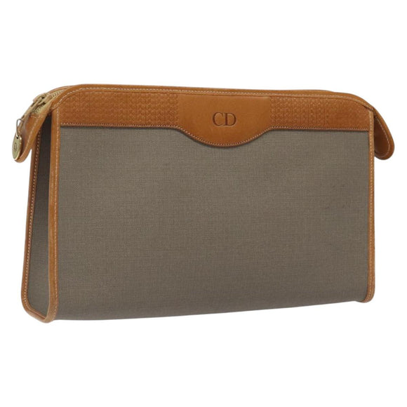 Christian Dior Clutch Bag PVC Gray Auth ti2996