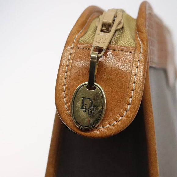 Christian Dior Clutch Bag PVC Gray Auth ti2996