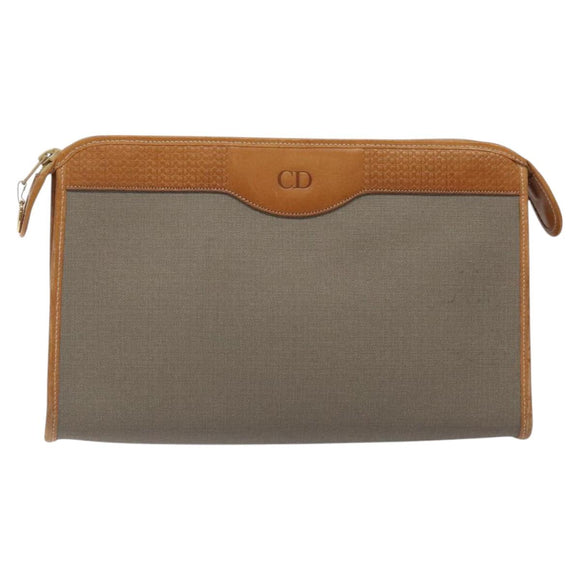 Christian Dior Clutch Bag PVC Gray Auth ti2996