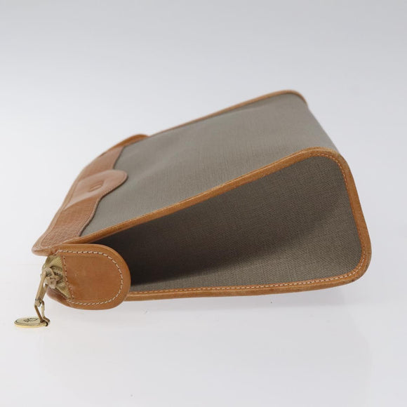 Christian Dior Clutch Bag PVC Gray Auth ti2996