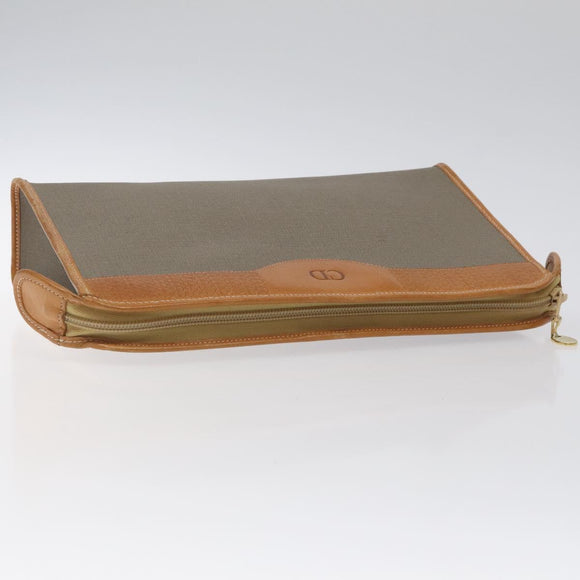 Christian Dior Clutch Bag PVC Gray Auth ti2996