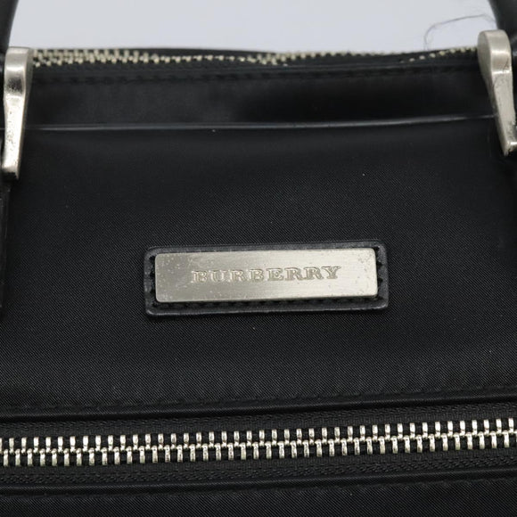 BURBERRY Business Bag Nylon Black Silver Auth ti2998