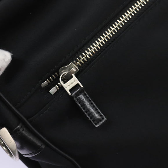 BURBERRY Business Bag Nylon Black Silver Auth ti2998