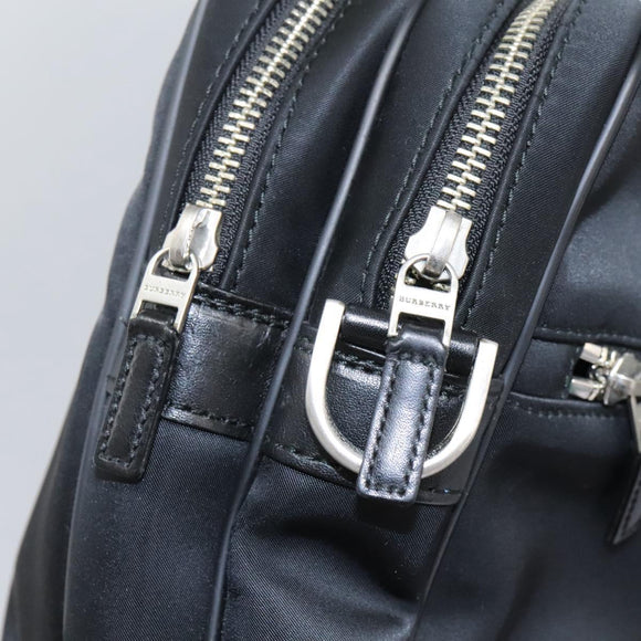 BURBERRY Business Bag Nylon Black Silver Auth ti2998