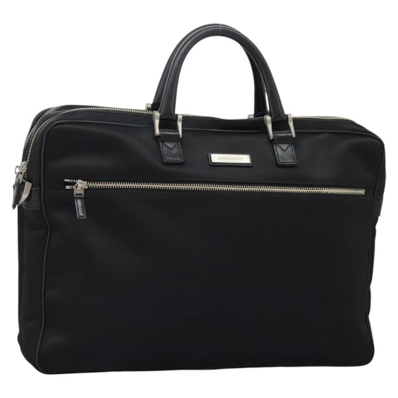 BURBERRY Business Bag Nylon Black Silver Auth ti2998