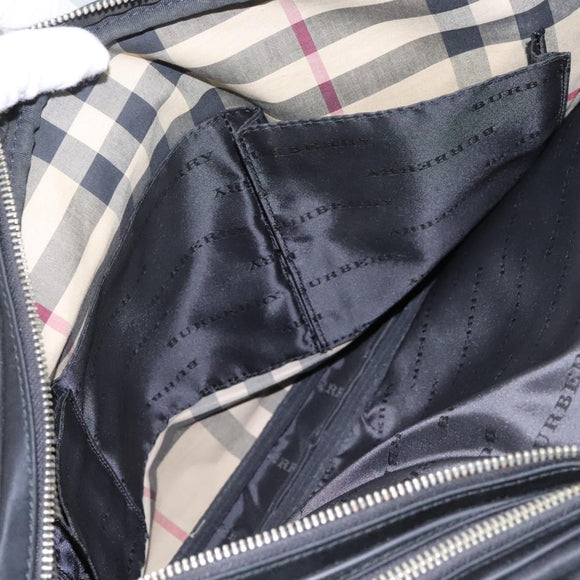 BURBERRY Business Bag Nylon Black Silver Auth ti2998