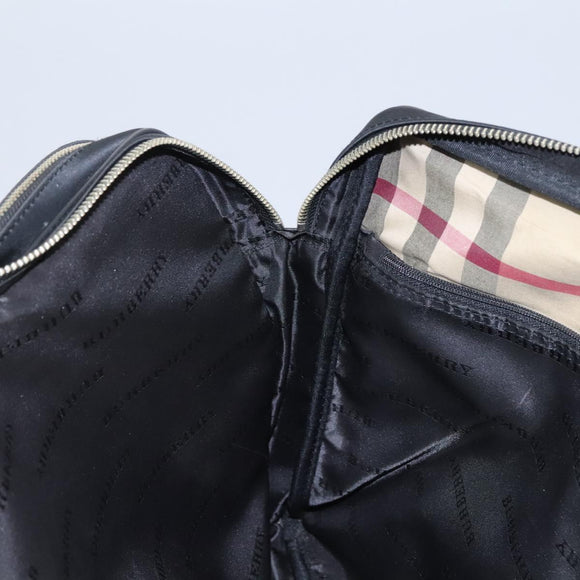 BURBERRY Business Bag Nylon Black Silver Auth ti2998