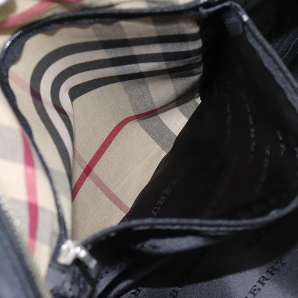 BURBERRY Business Bag Nylon Black Silver Auth ti2998
