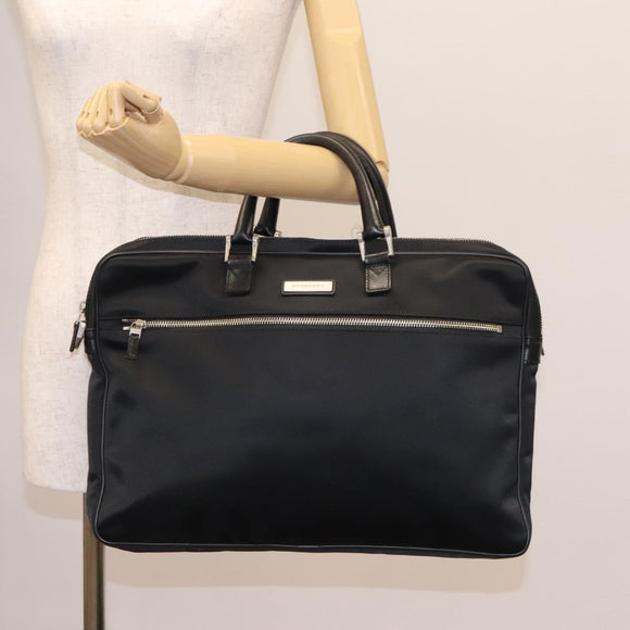 BURBERRY Business Bag Nylon Black Silver Auth ti2998