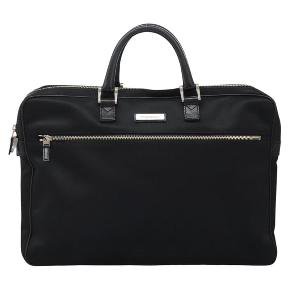 BURBERRY Business Bag Nylon Black Silver Auth ti2998