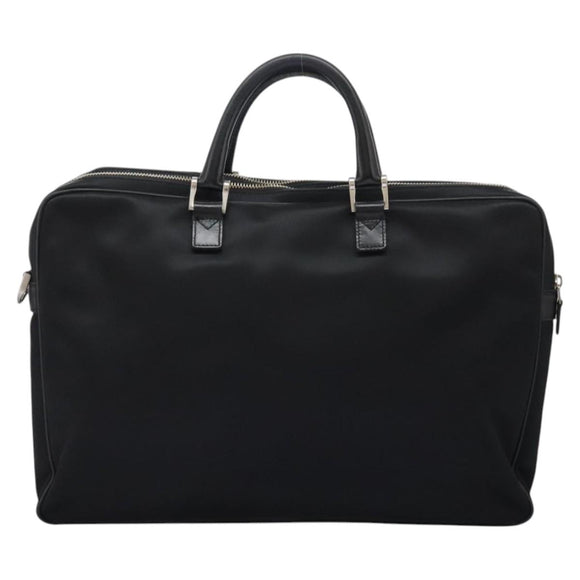 BURBERRY Business Bag Nylon Black Silver Auth ti2998