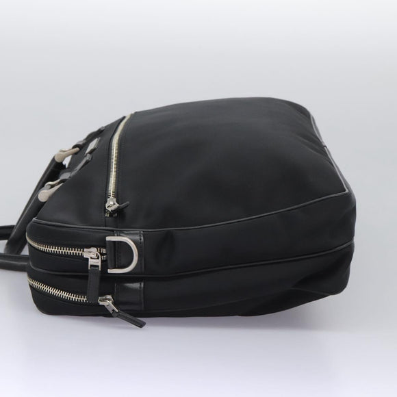 BURBERRY Business Bag Nylon Black Silver Auth ti2998