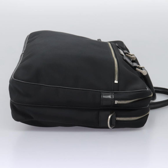 BURBERRY Business Bag Nylon Black Silver Auth ti2998