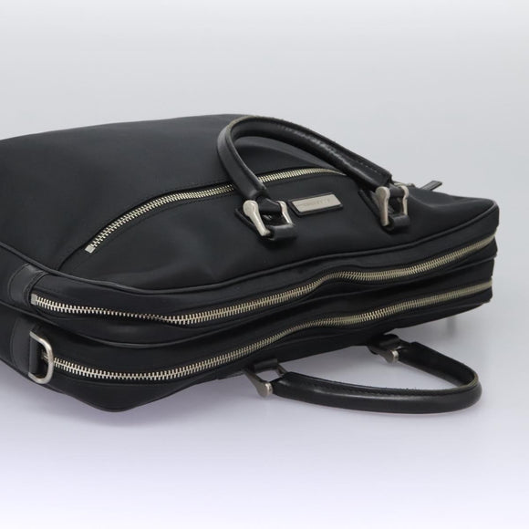 BURBERRY Business Bag Nylon Black Silver Auth ti2998