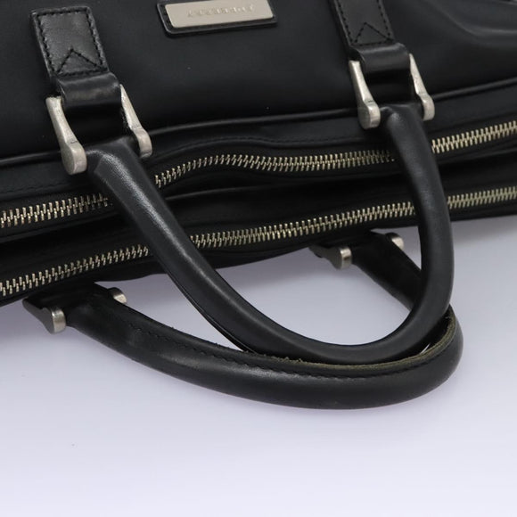 BURBERRY Business Bag Nylon Black Silver Auth ti2998