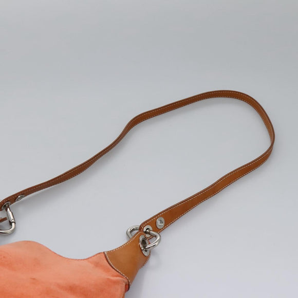 BURBERRY Shoulder Bag Suede Leather Orange Auth ti3004