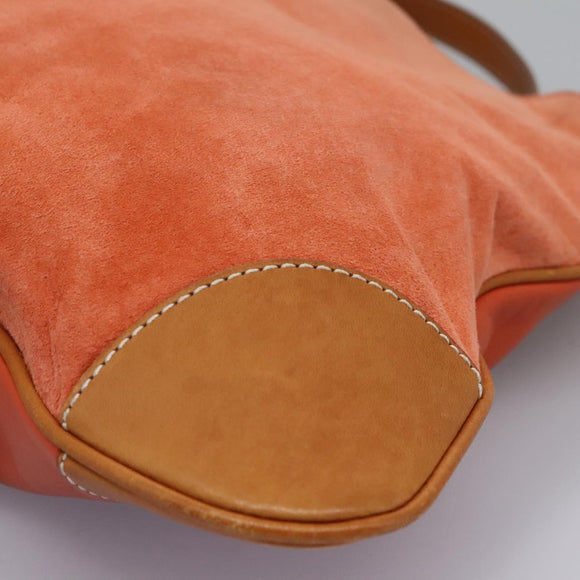 BURBERRY Shoulder Bag Suede Leather Orange Auth ti3004