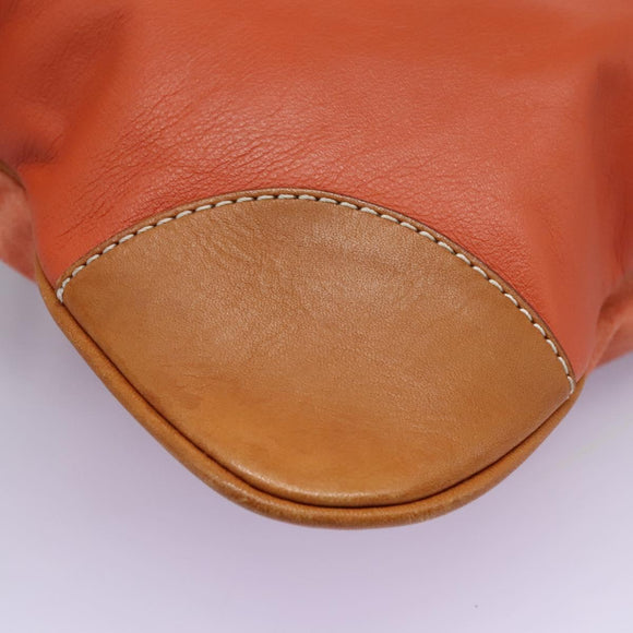BURBERRY Shoulder Bag Suede Leather Orange Auth ti3004