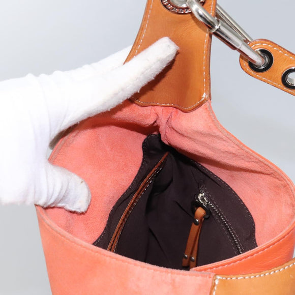 BURBERRY Shoulder Bag Suede Leather Orange Auth ti3004