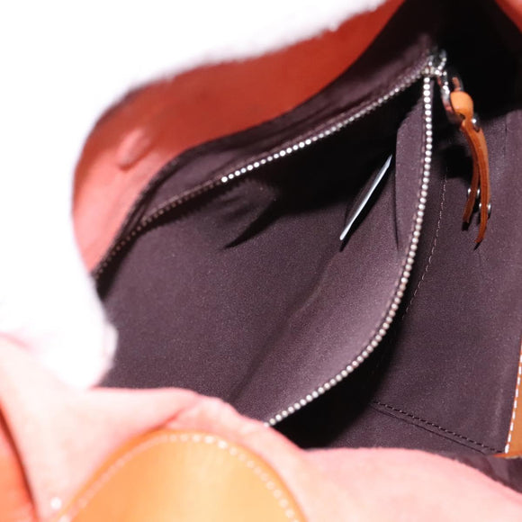 BURBERRY Shoulder Bag Suede Leather Orange Auth ti3004