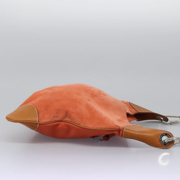 BURBERRY Shoulder Bag Suede Leather Orange Auth ti3004