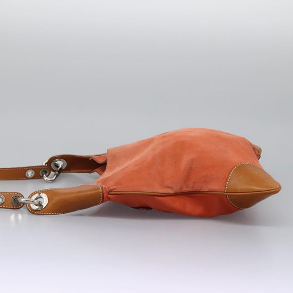 BURBERRY Shoulder Bag Suede Leather Orange Auth ti3004